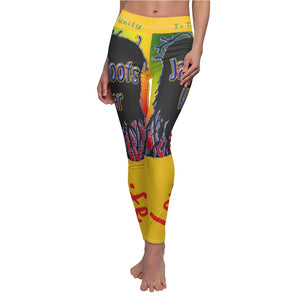 Jah Roots Wear - Women's Cut & Sew Casual Leggings (Yellow)