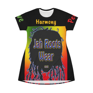 Jah Roots Wear -  All Over Print T-Shirt Dress