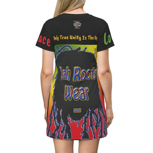 Jah Roots Wear -  All Over Print T-Shirt Dress