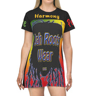 Jah Roots Wear -  All Over Print T-Shirt Dress